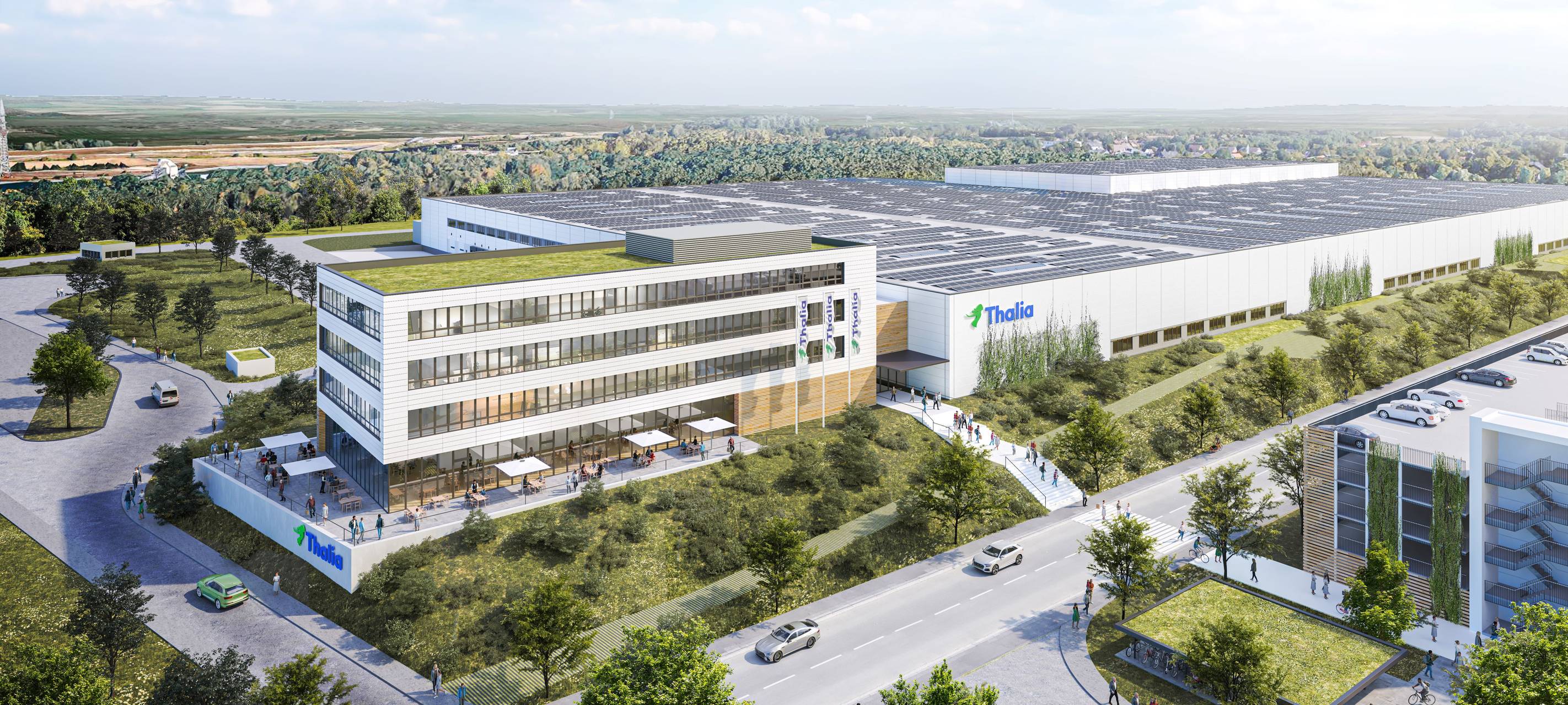 Visualisierung: Der geplante Thalia Omni-Channel Hub im Gewerbegebiet gate.ruhr in Marl