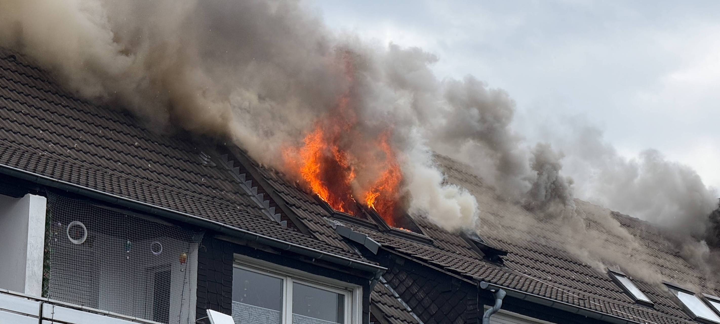 Dachstuhlbrand auf der Ohmstraße in Datteln