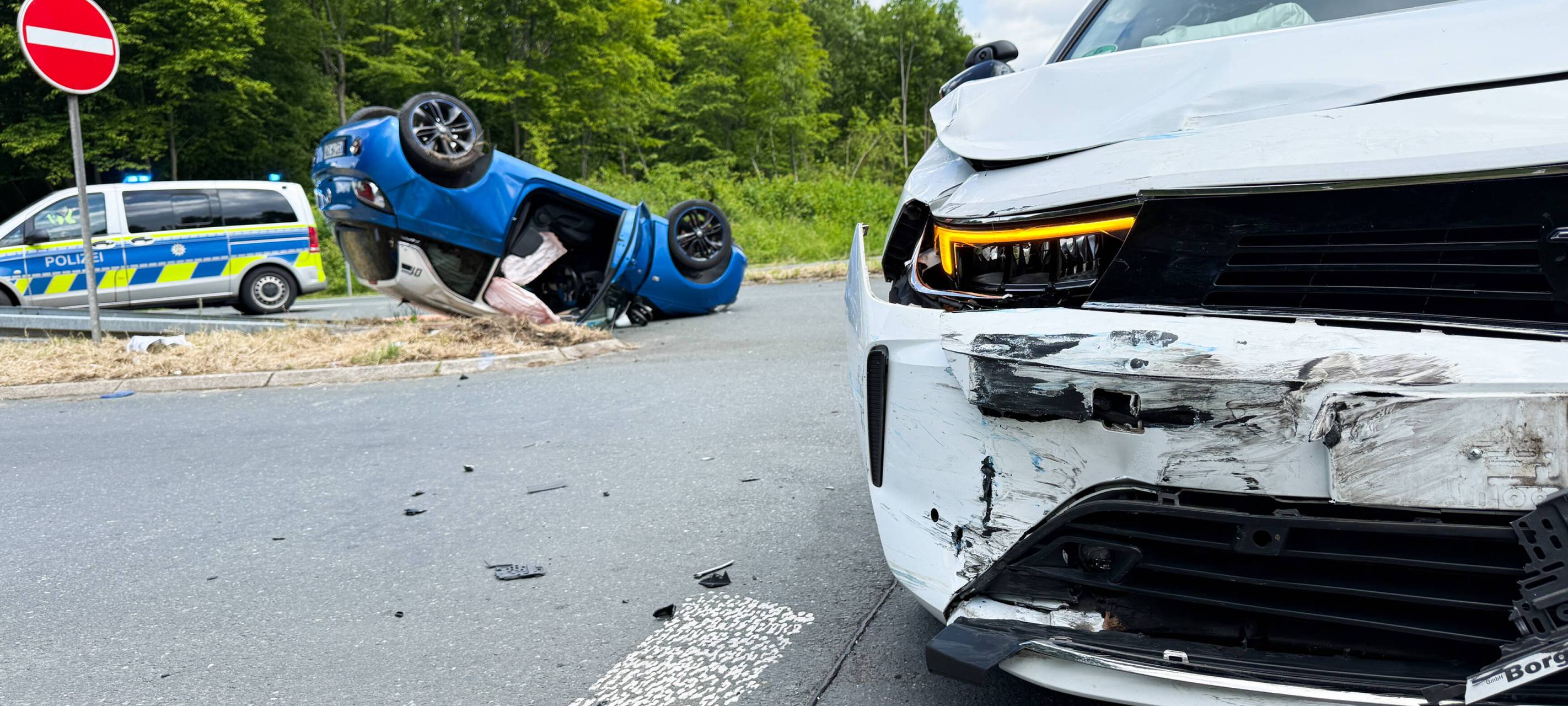 Auto überschlägt sich in Herten
