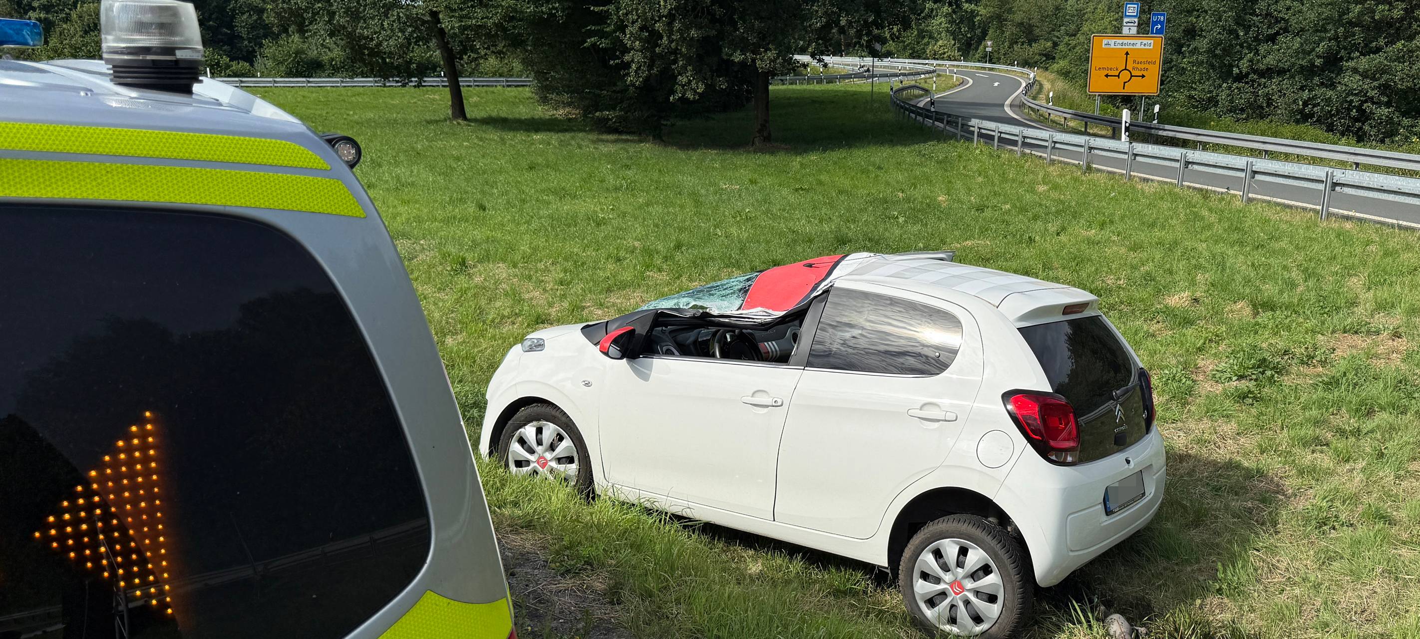 Großes Glück für jungen Mann bei Unfall auf A31 in Lembeck