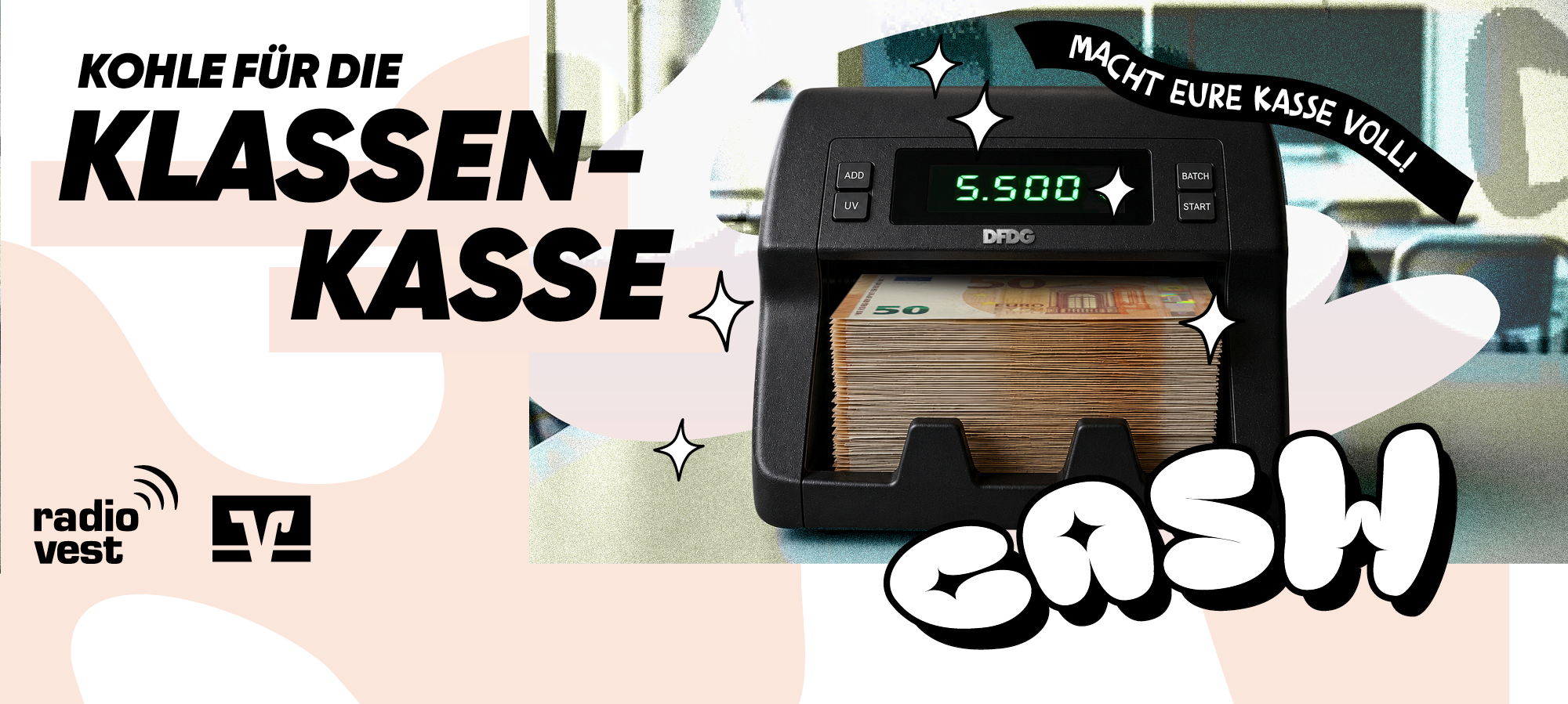 Macht mit und gewinnt Kohle für die Klassenkasse.